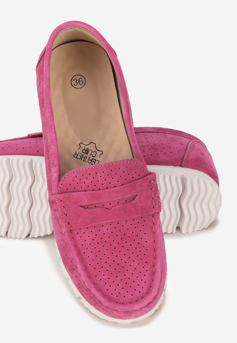 Mocasini dama piele Valerimia fucsia