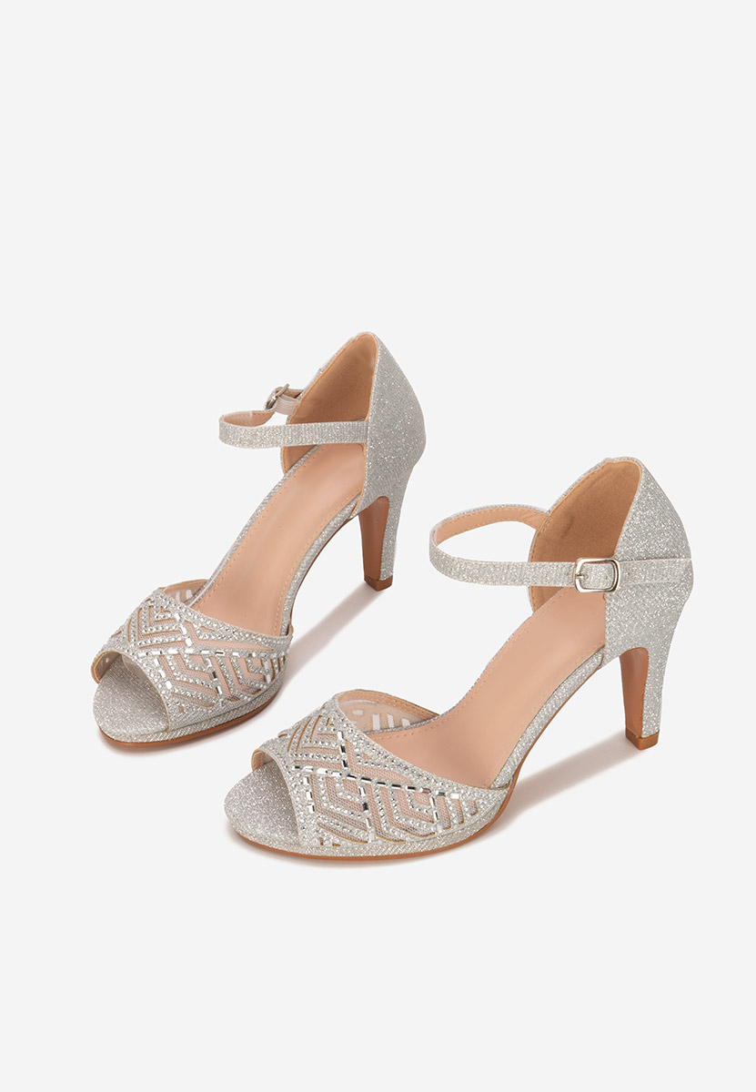 Sandale dama elegante Kadeia argintii
