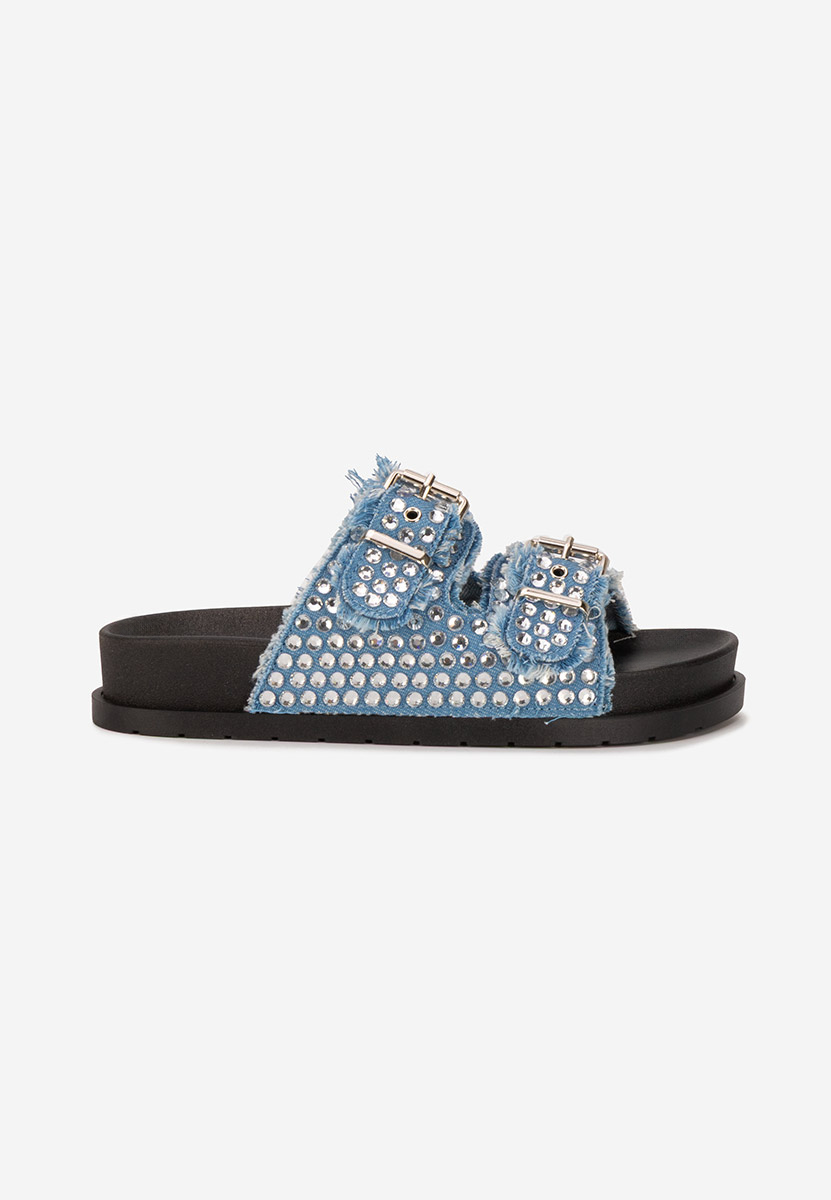 Papuci cu talpa inalta Anamia denim