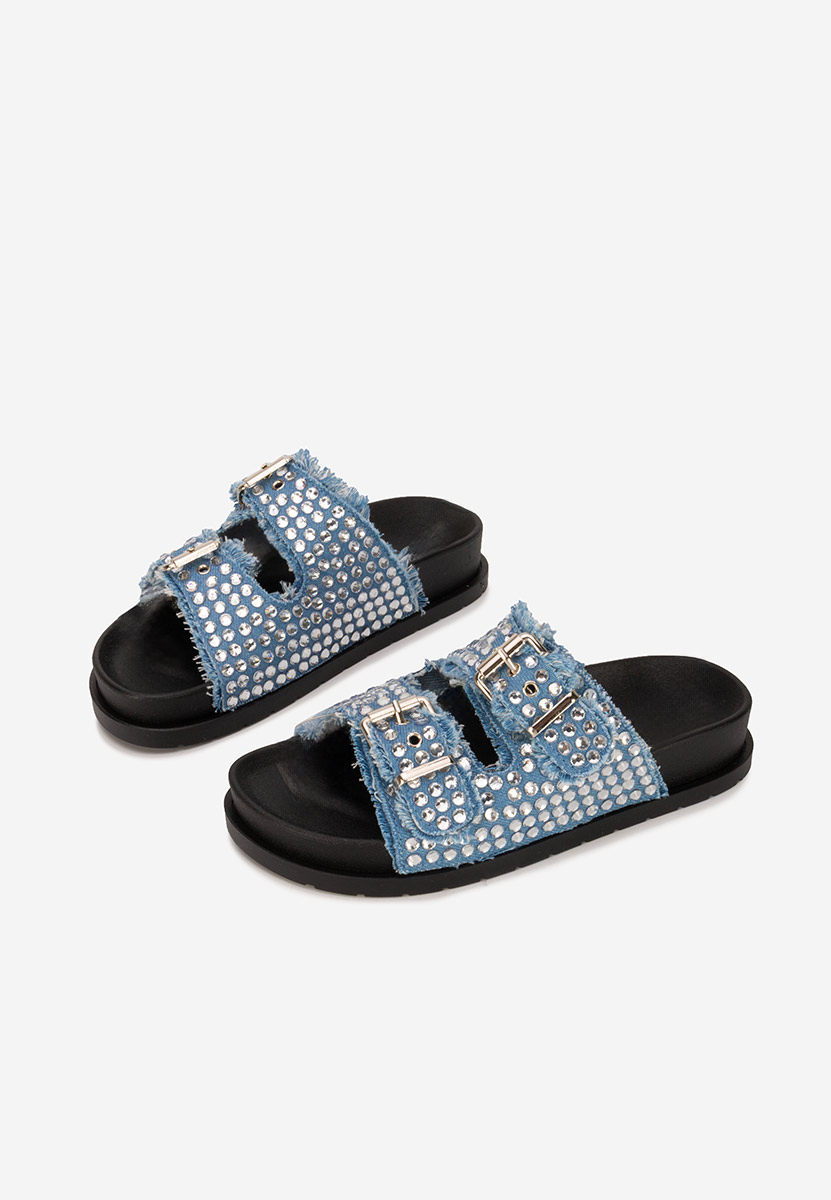 Papuci cu talpa inalta Anamia denim
