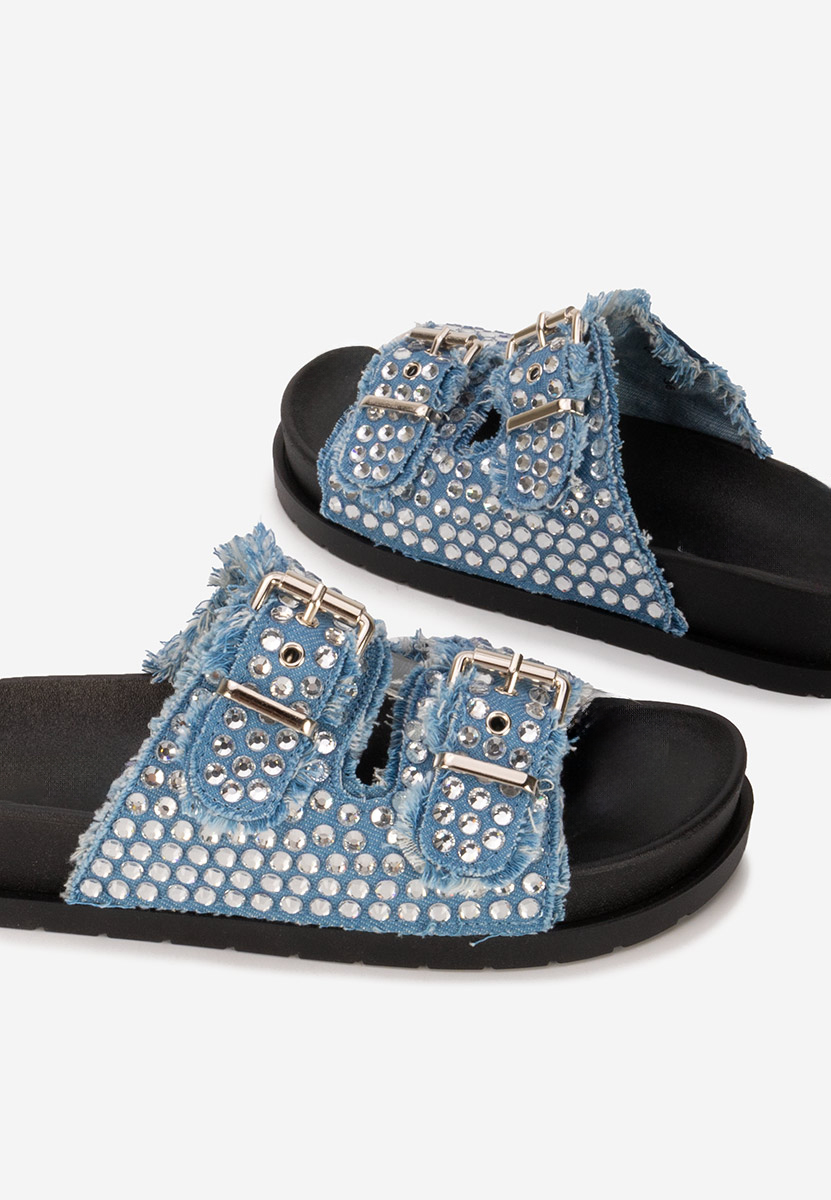 Papuci cu talpa inalta Anamia denim
