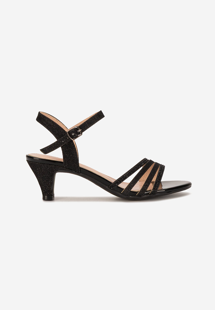 Sandale cu toc mic Dennisa negre