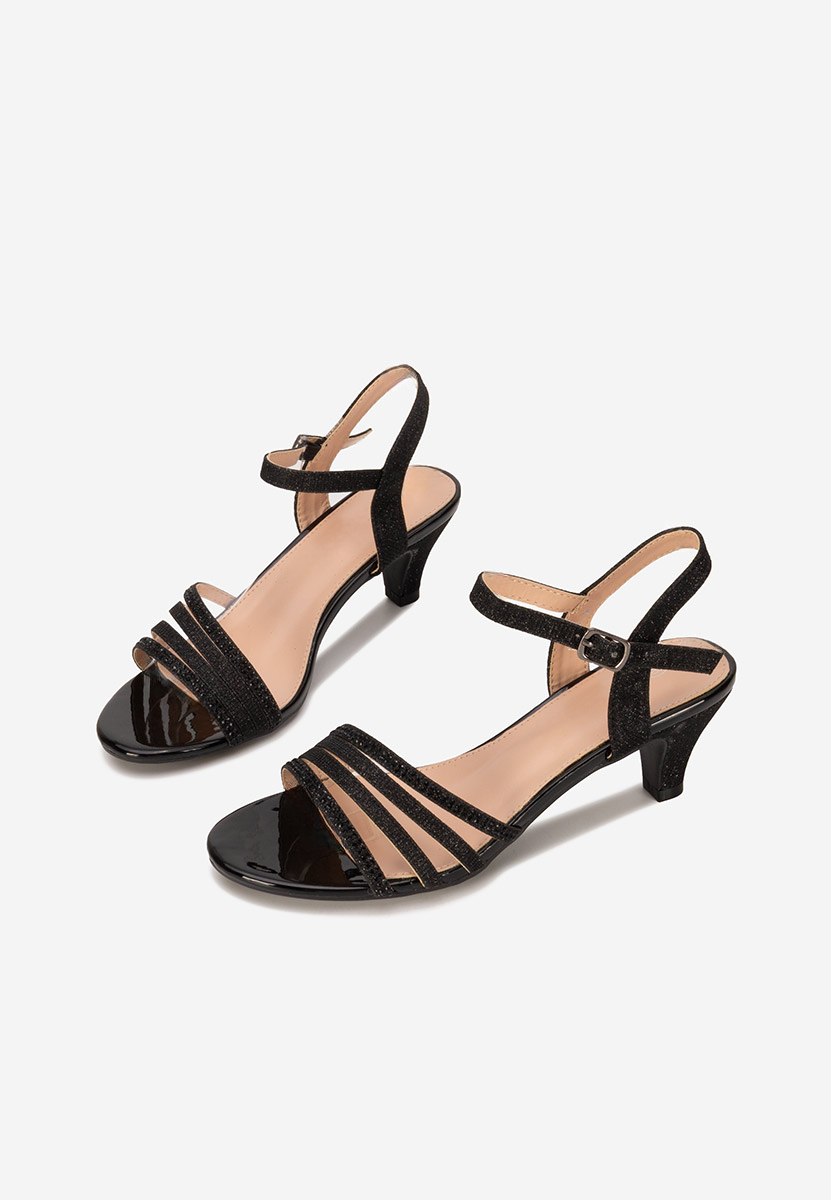 Sandale cu toc mic Dennisa negre