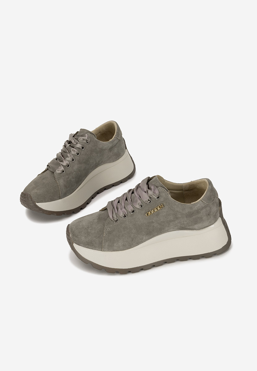 Sneakers dama piele Gonelia kaki