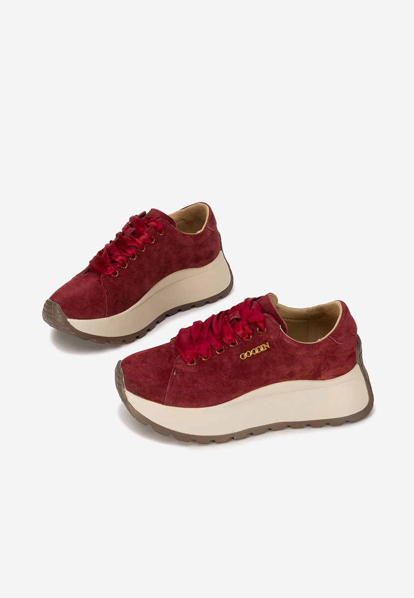 Sneakers dama piele Gonelia grena