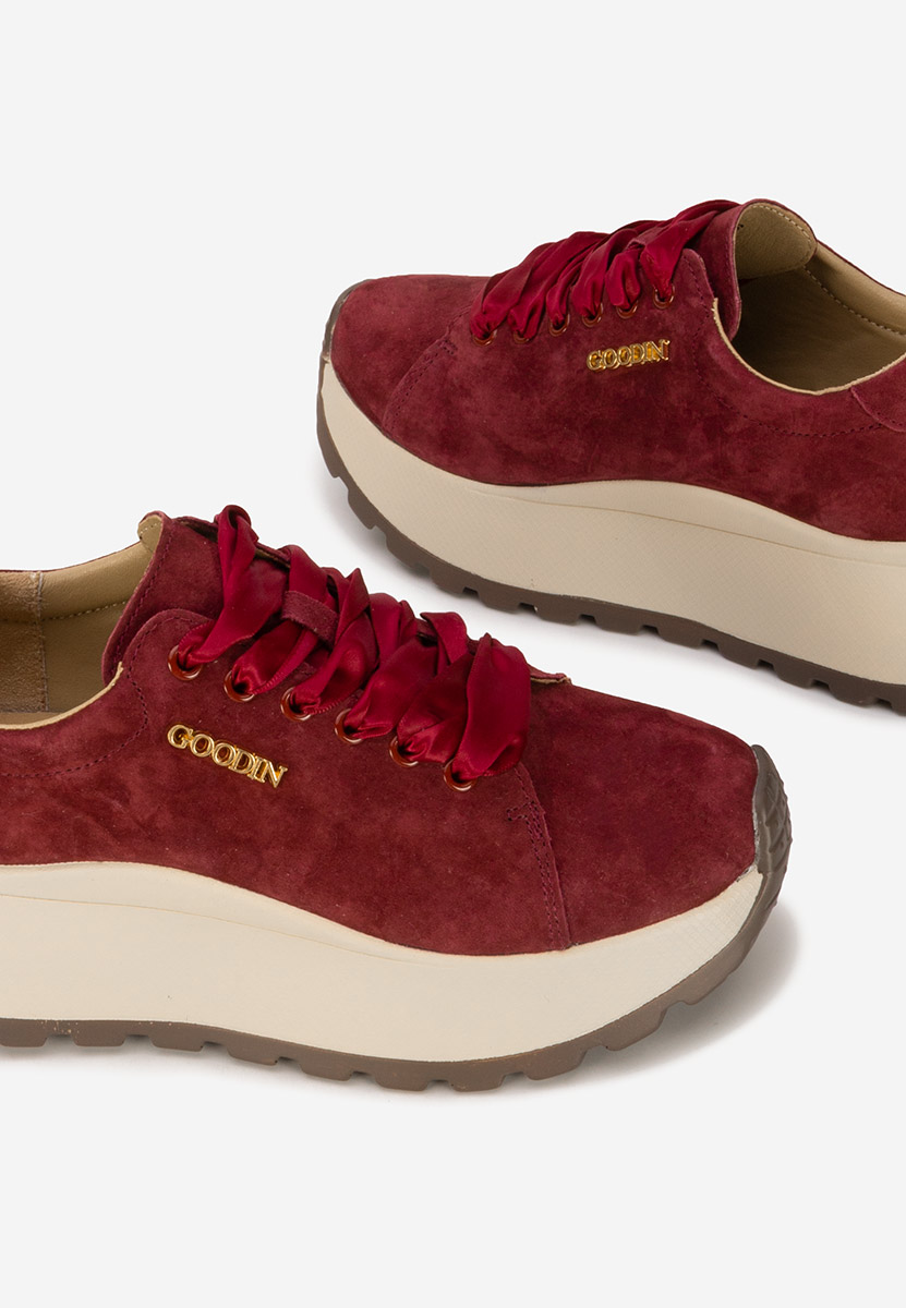 Sneakers dama piele Gonelia grena
