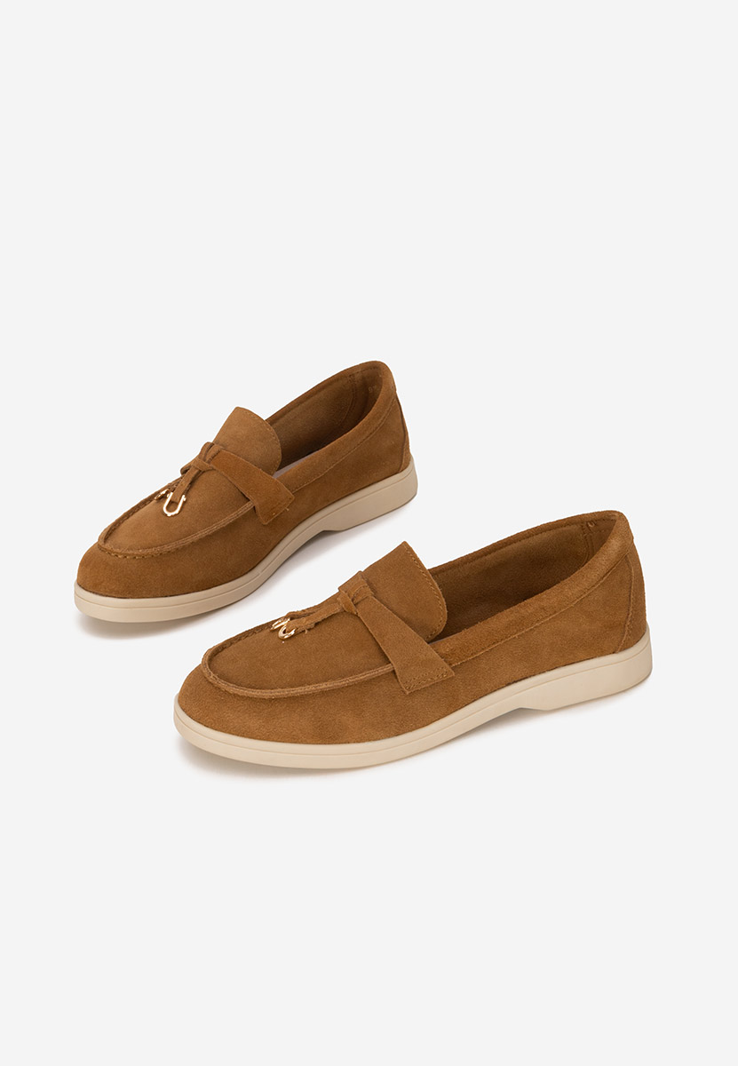 Mocasini piele intoarsa Ortansa camel