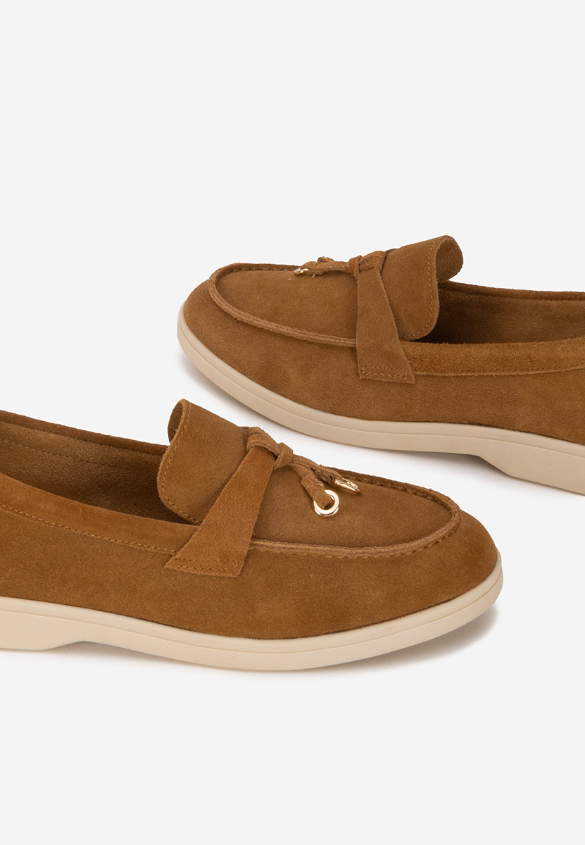 Mocasini piele intoarsa Ortansa camel