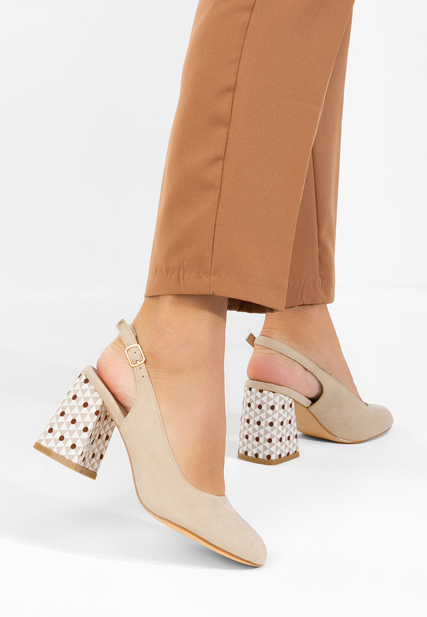 Pantofi slingback Tolida bej