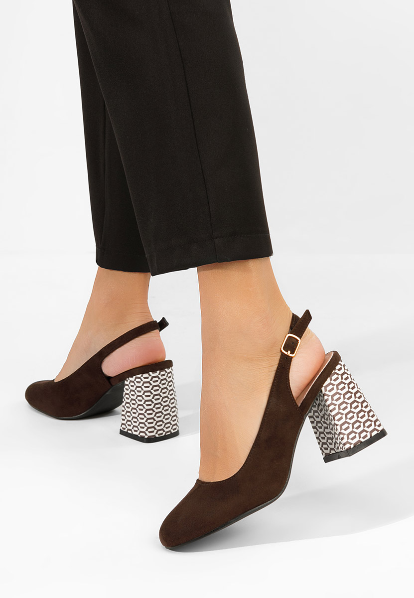 Pantofi slingback Tolida maro
