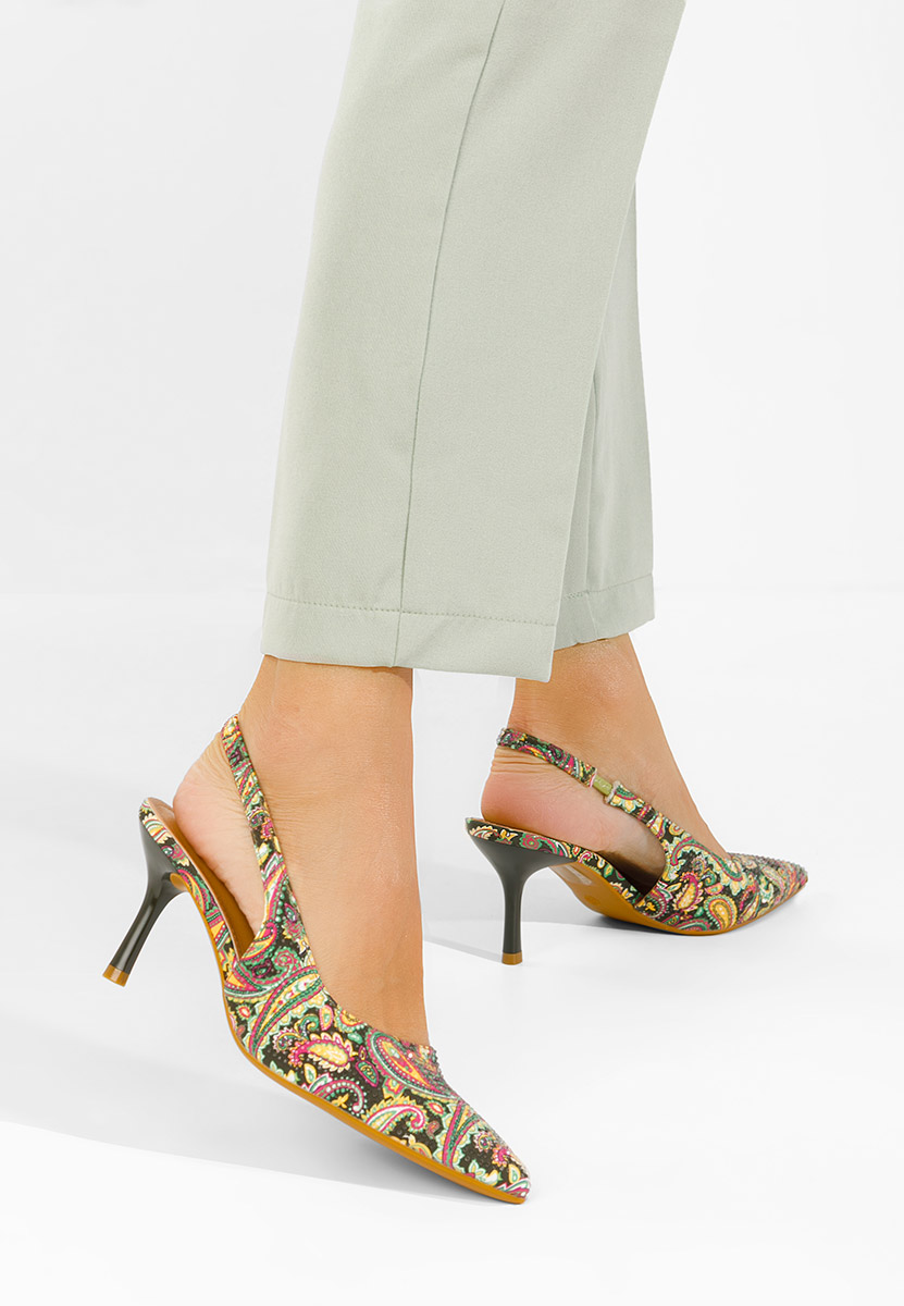 Pantofi slingback Ivorya verzi