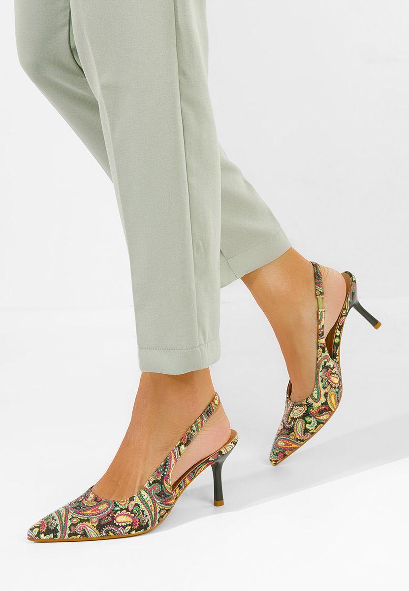 Pantofi slingback Ivorya verzi
