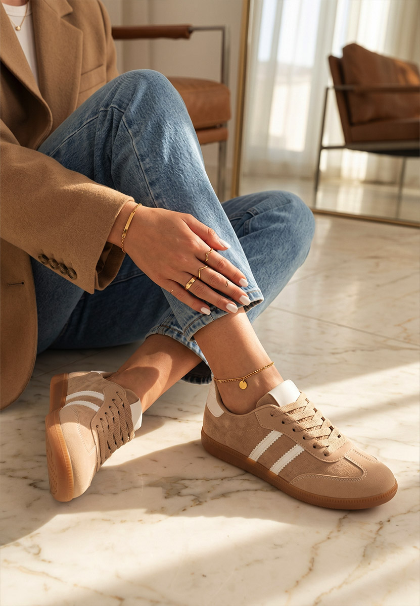Sneakers dama Irenya kaki