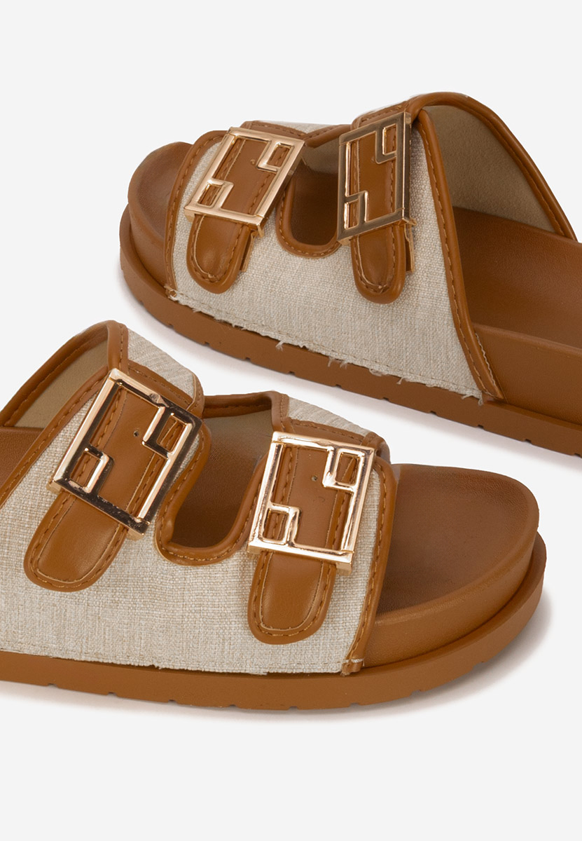 Papuci cu platformă Iazmina camel