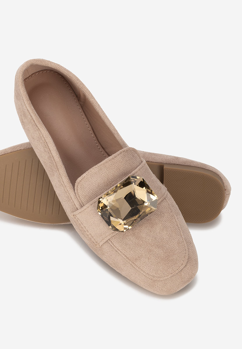 Mocasini piele intoarsa Olimia kaki