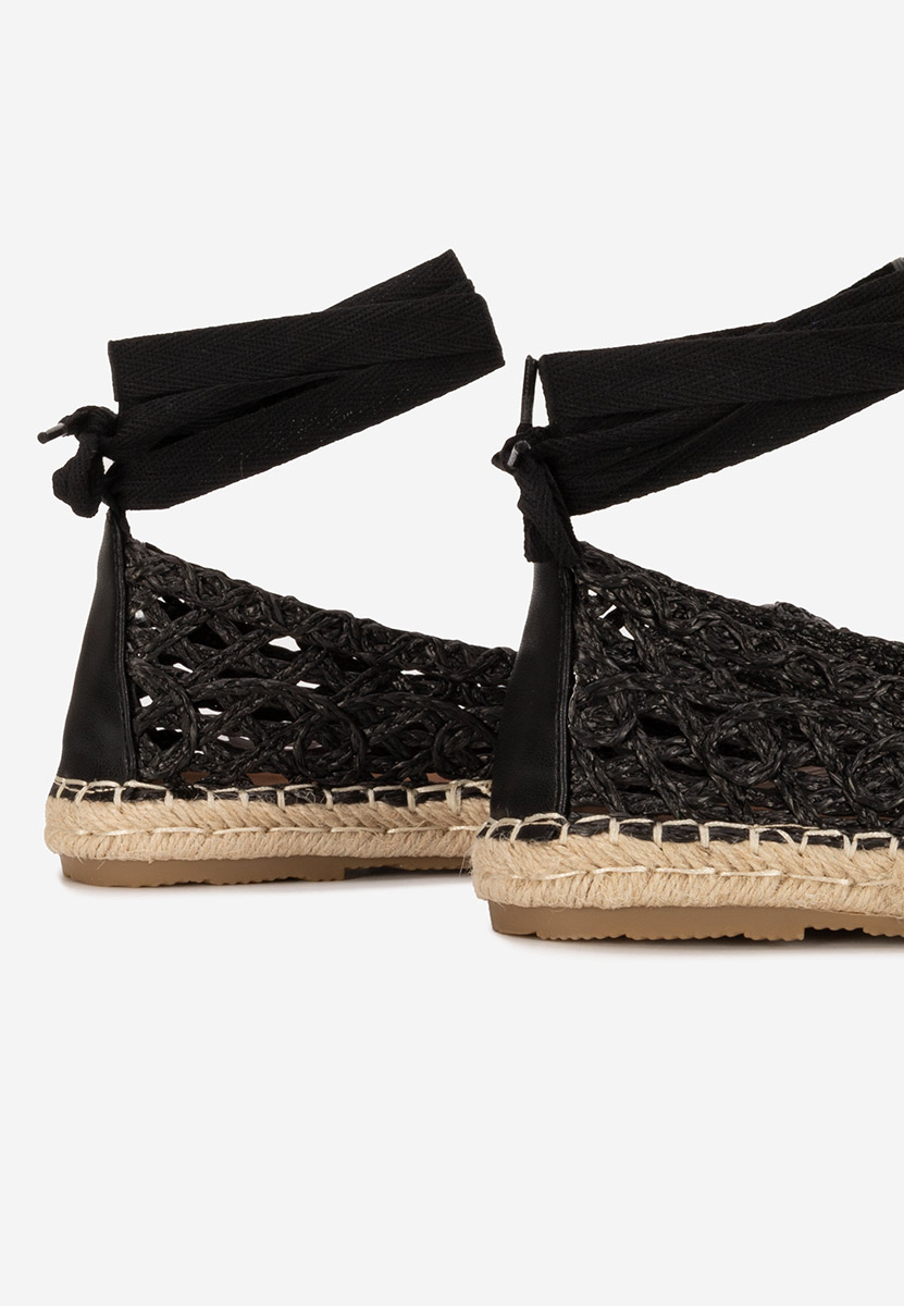 Espadrile cu snur Kaddeia negre
