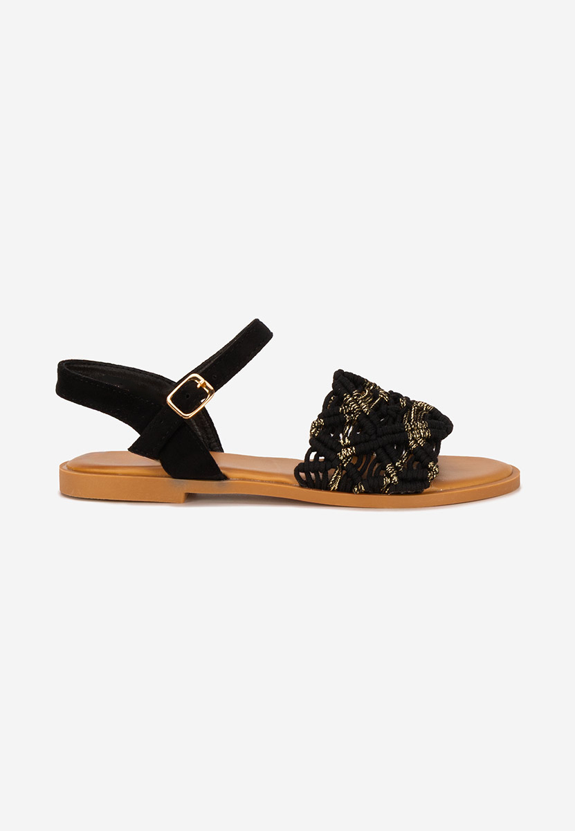 Sandale dama fara toc Natamia negre