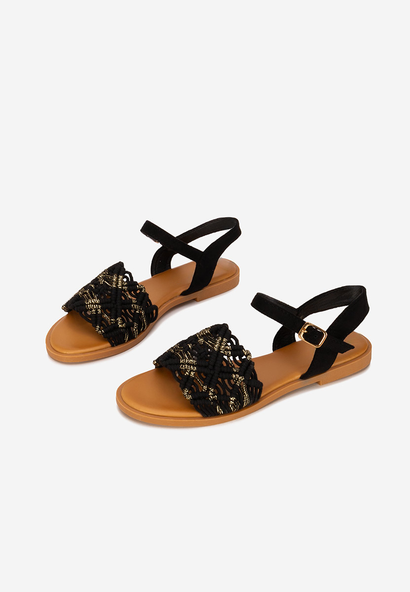 Sandale dama fara toc Natamia negre