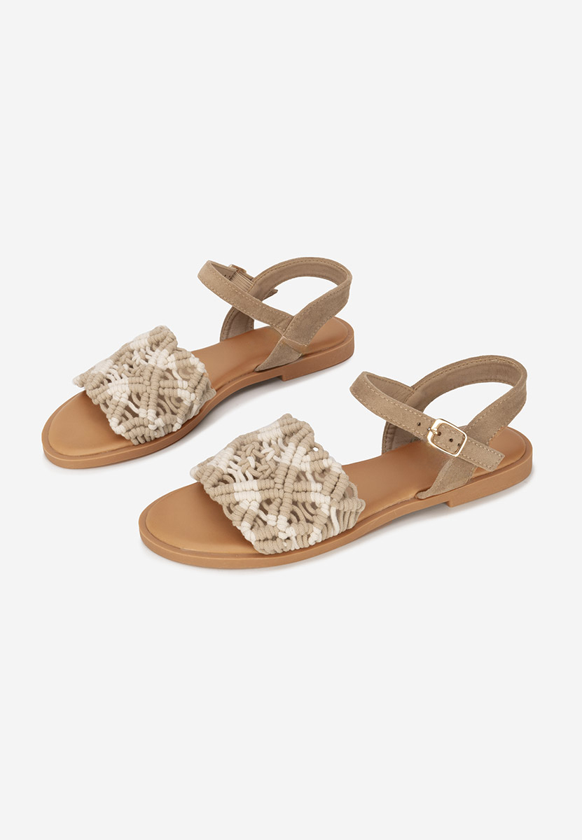 Sandale dama fara toc Natamia kaki