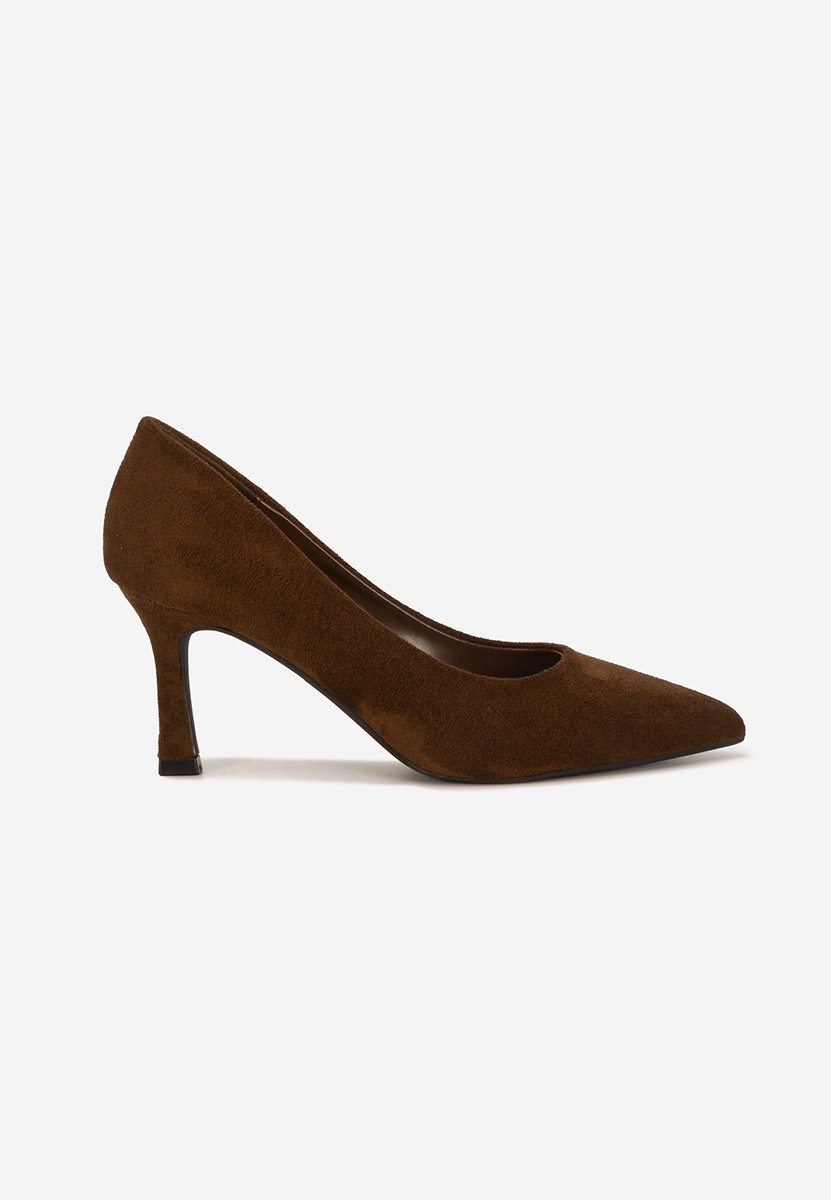 Pantofi cu toc subtire Patricka maro
