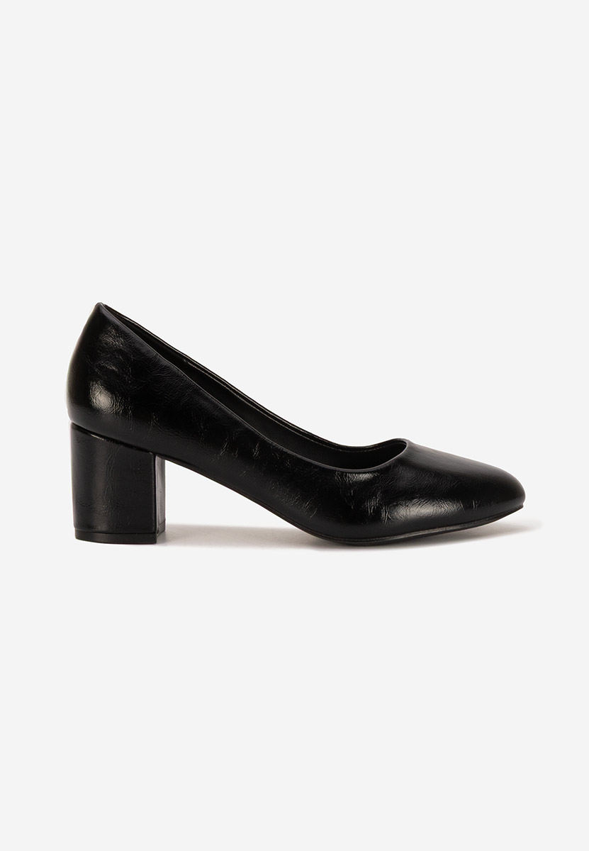 Pantofi cu toc gros Selinay negri