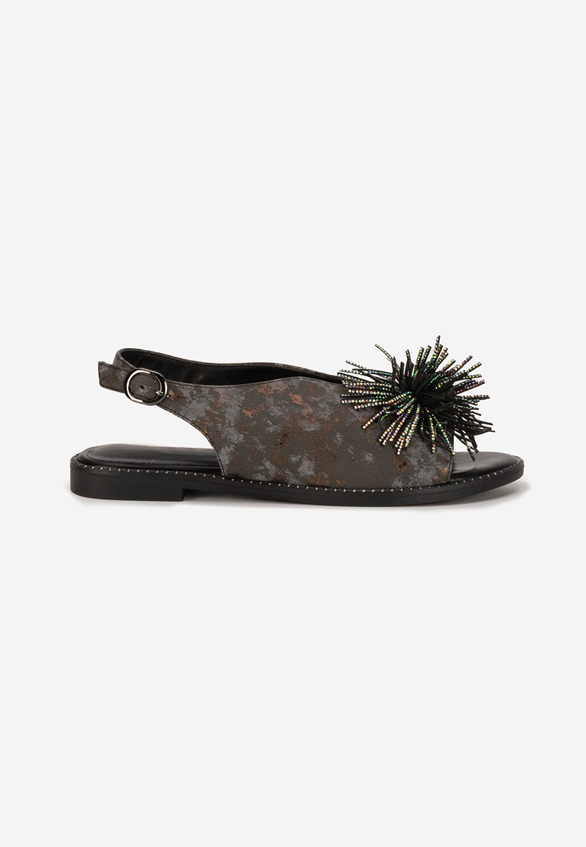 Sandale cu talpa joasa Araminta negre