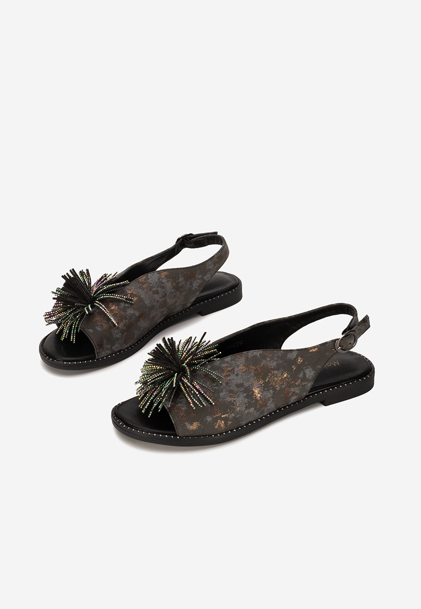 Sandale cu talpa joasa Araminta negre