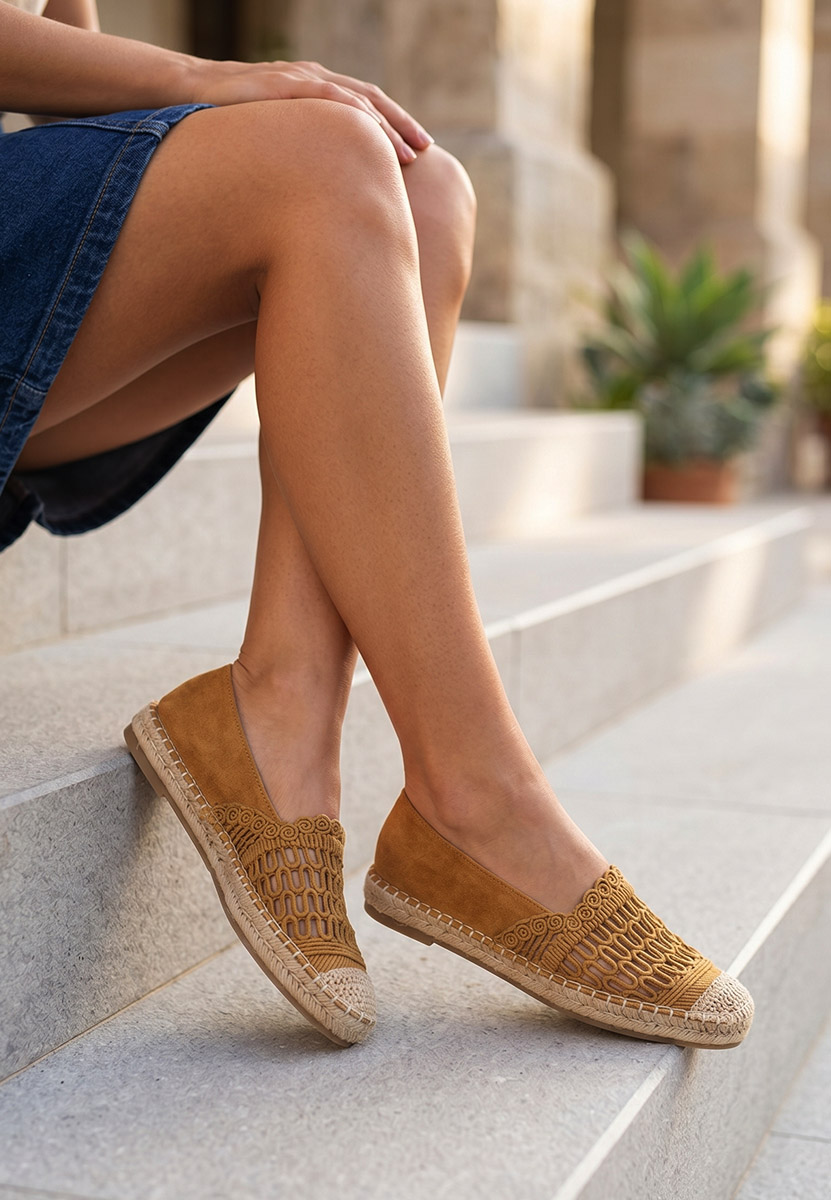 Espadrile dama Henley camel