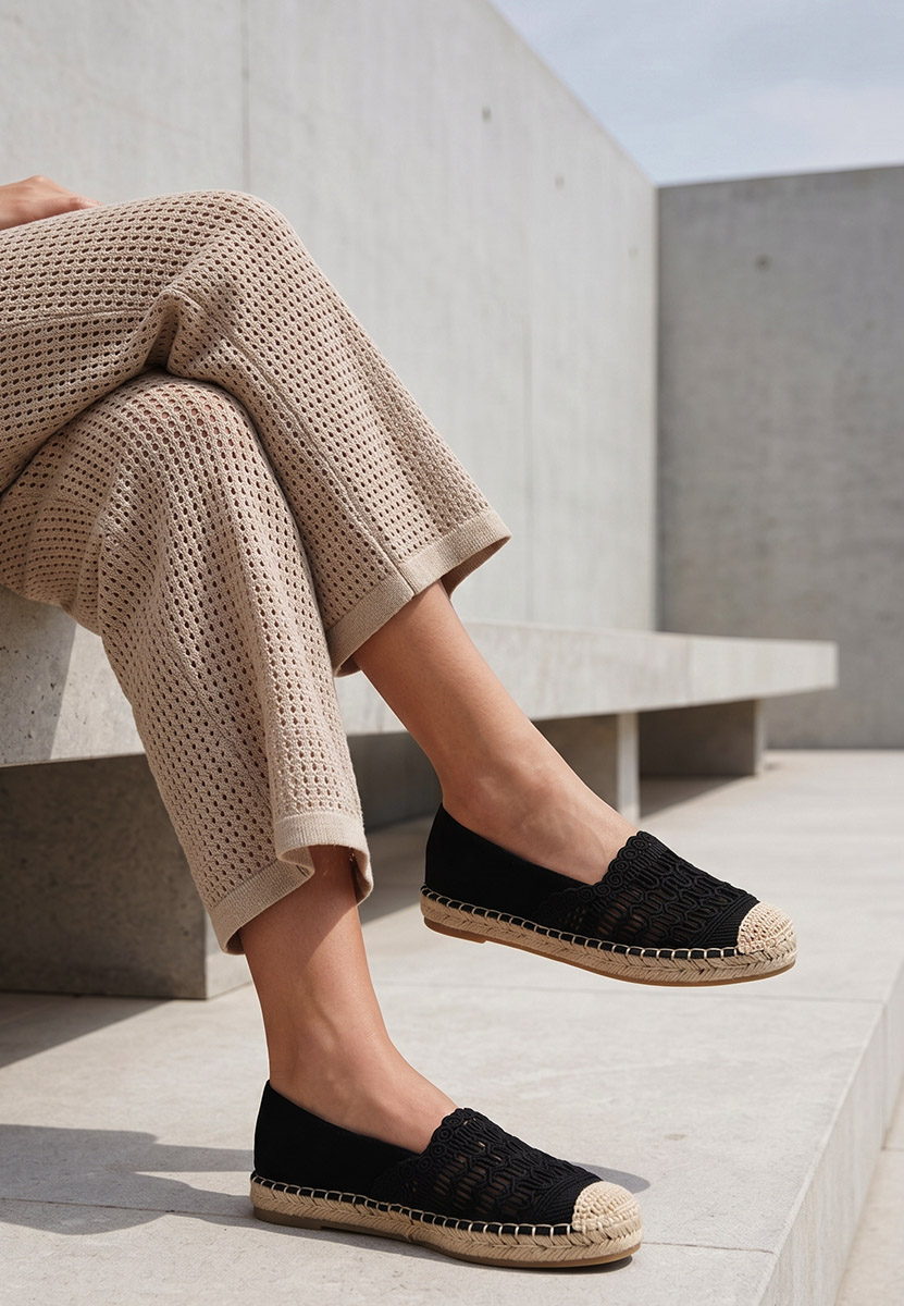 Espadrile dama Henley negre