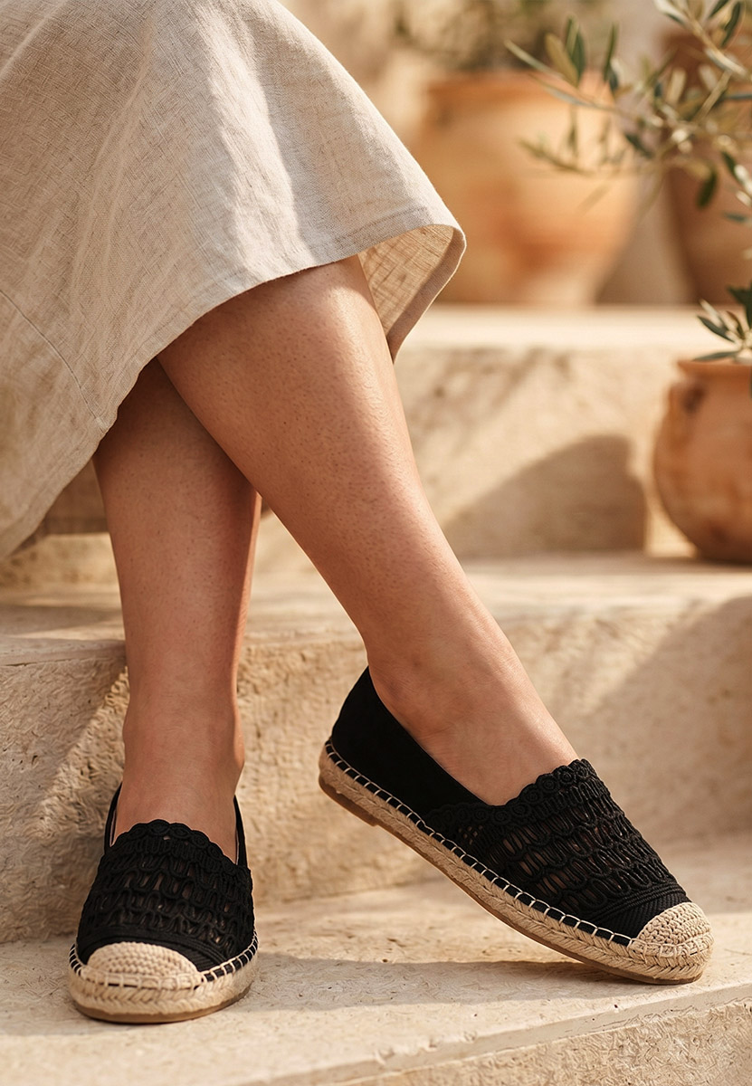 Espadrile dama Henley negre
