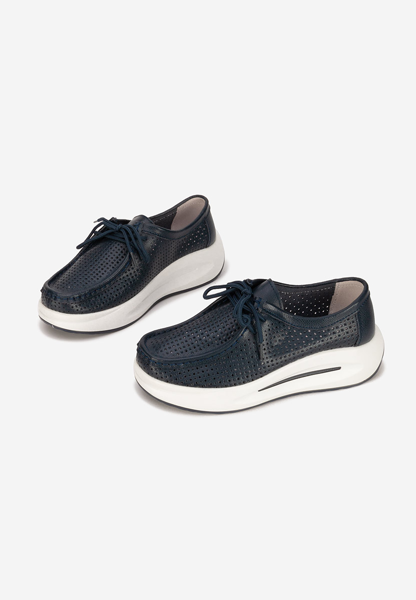 Mocasini dama piele Eveliana navy