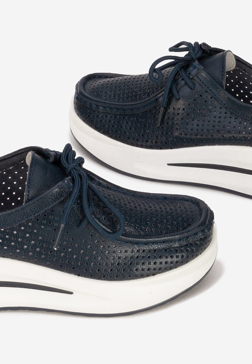 Mocasini dama piele Eveliana navy
