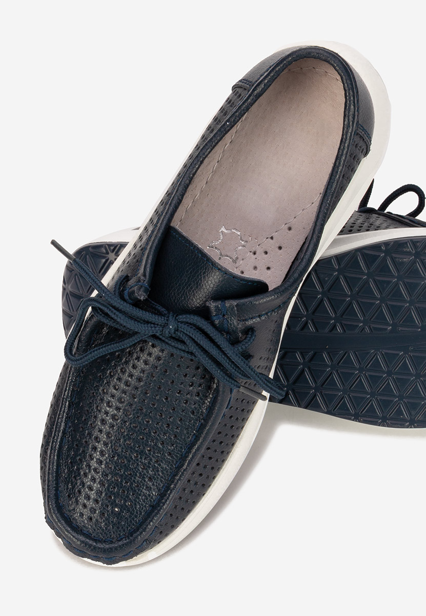 Mocasini dama piele Eveliana navy