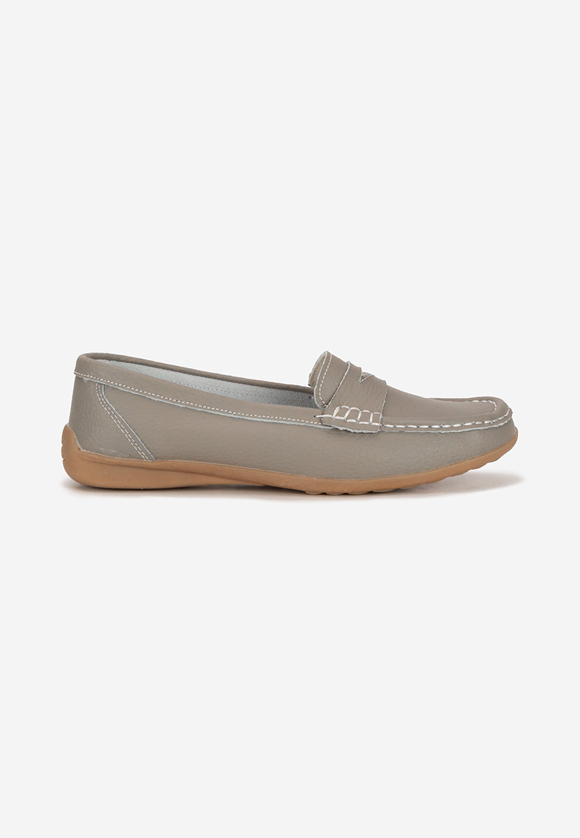 Mocasini dama piele Cheria gri
