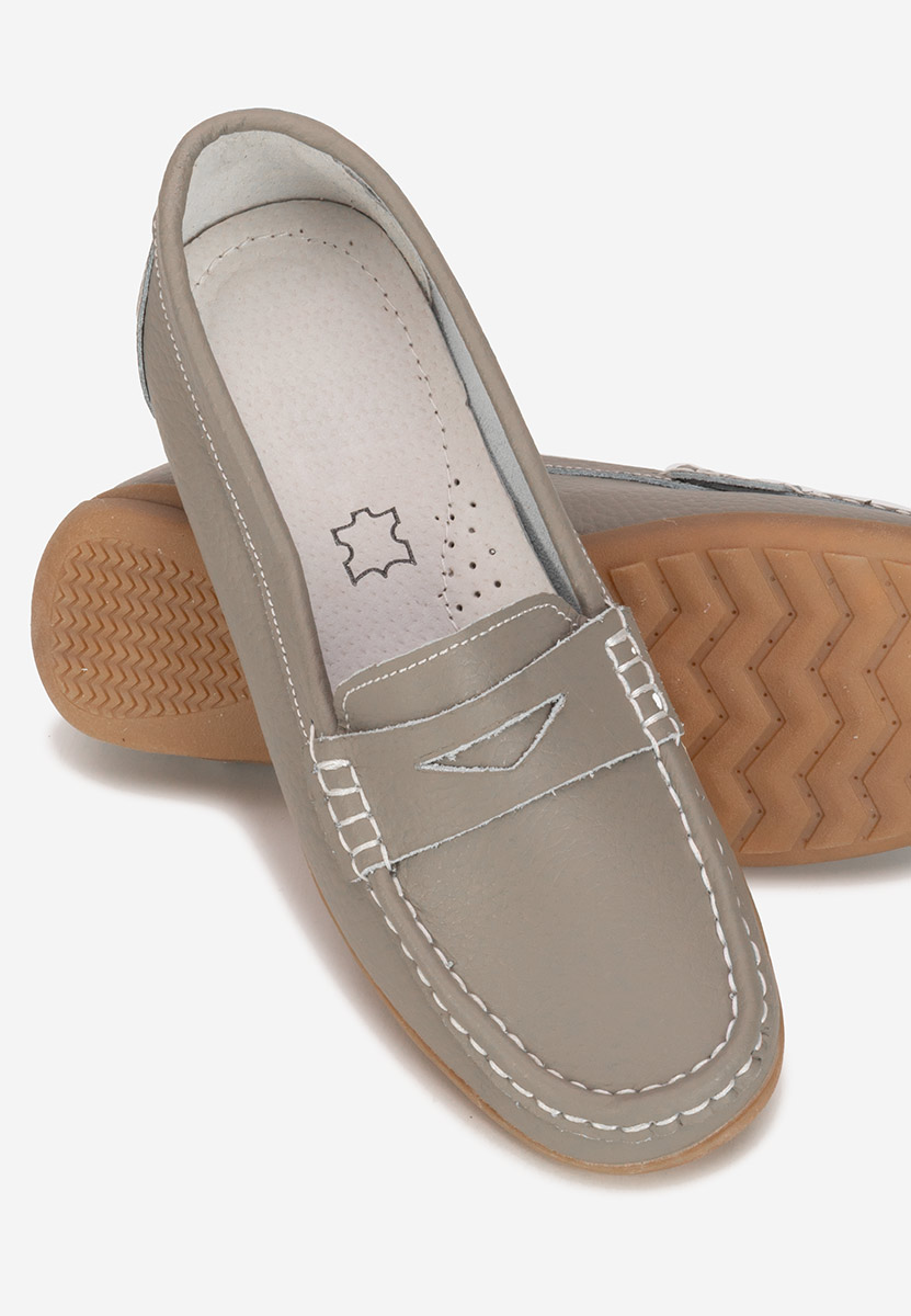 Mocasini dama piele Cheria gri