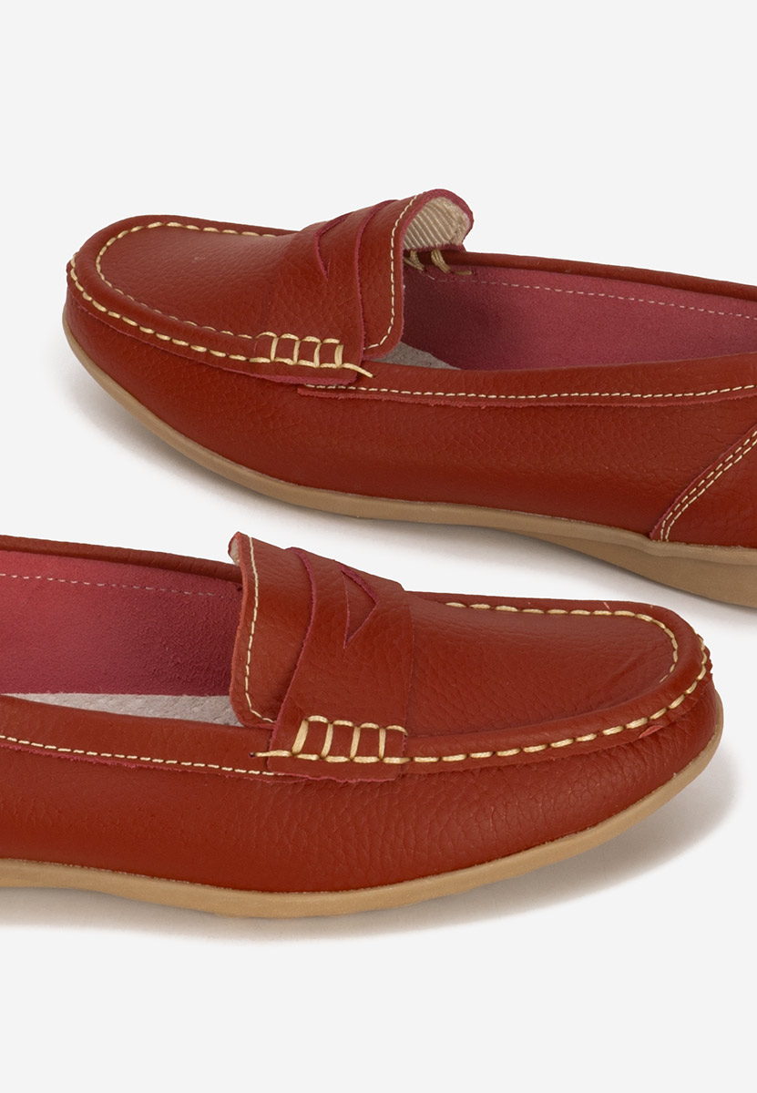 Mocasini dama piele Cheria rosii