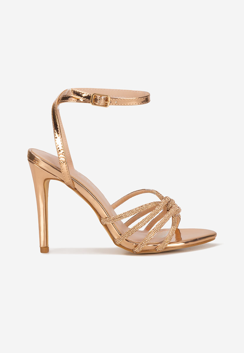 Sandale cu pietricele Azania champagne