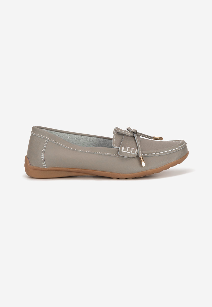 Mocasini dama piele Nemesia gri
