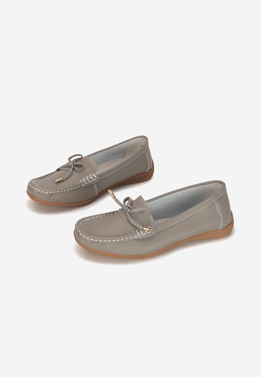 Mocasini dama piele Nemesia gri