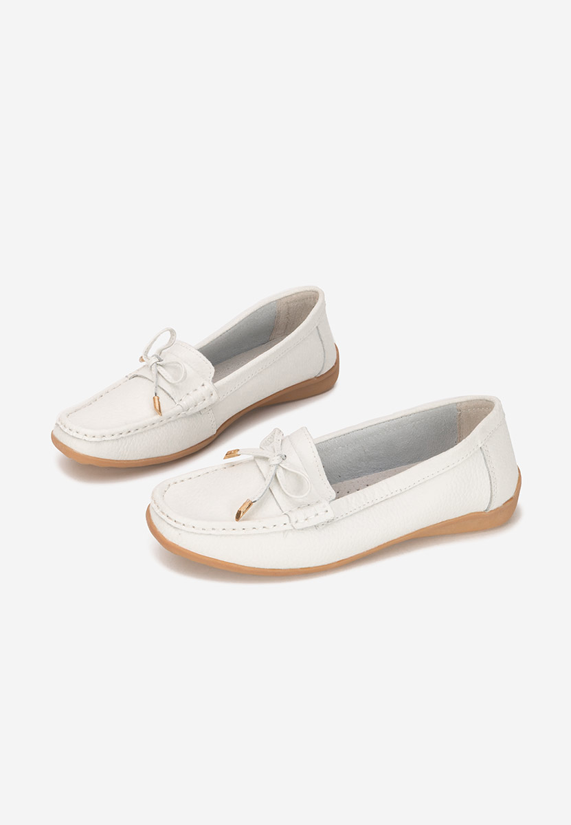 Mocasini dama piele Nemesia albi