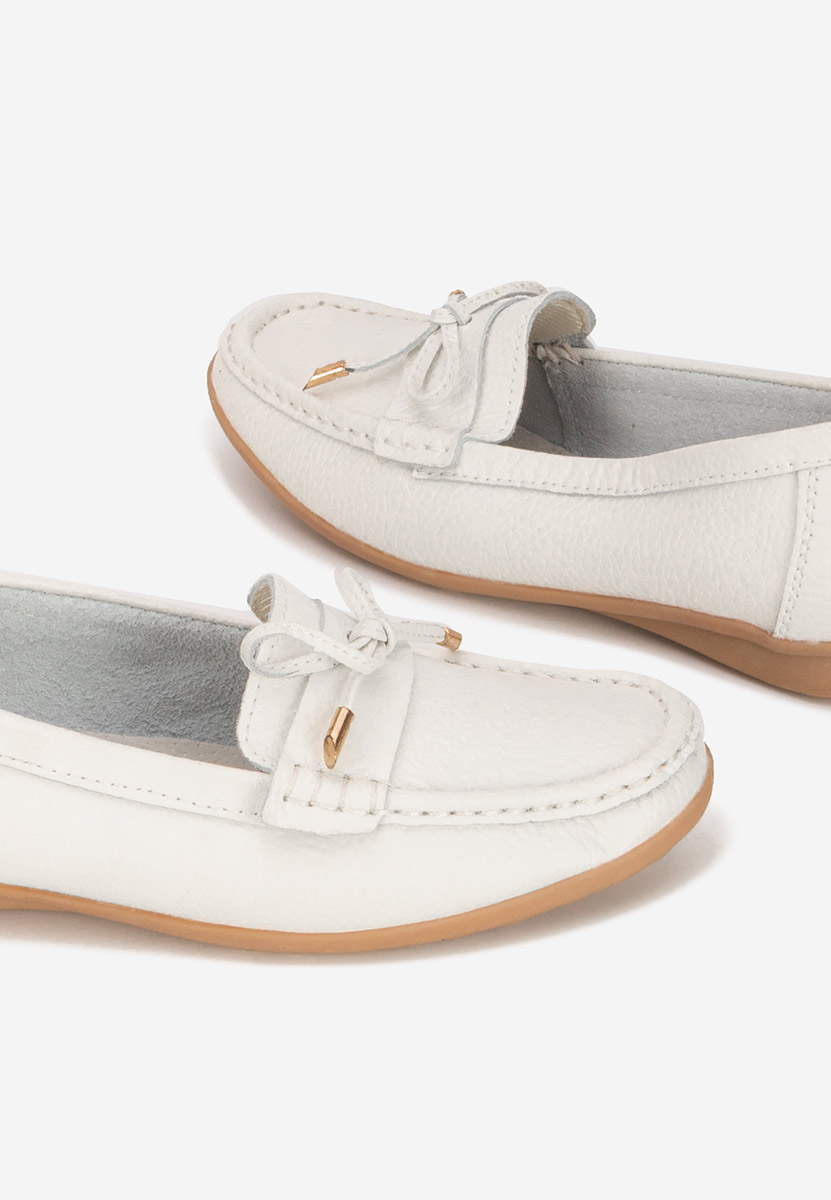 Mocasini dama piele Nemesia albi