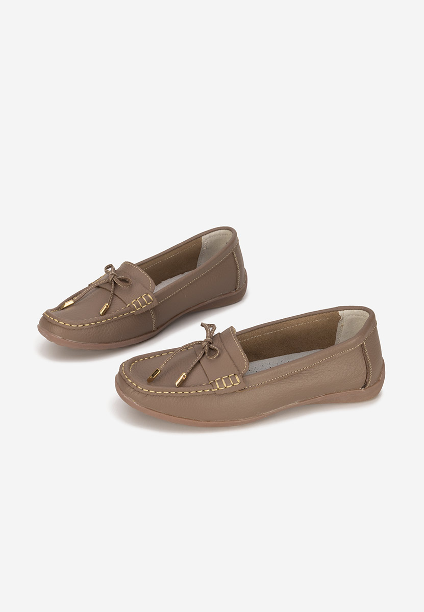Mocasini dama piele Nemesia kaki