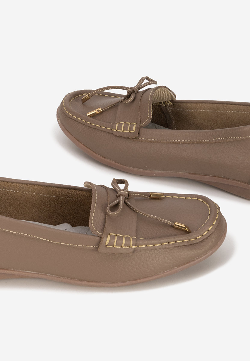 Mocasini dama piele Nemesia kaki