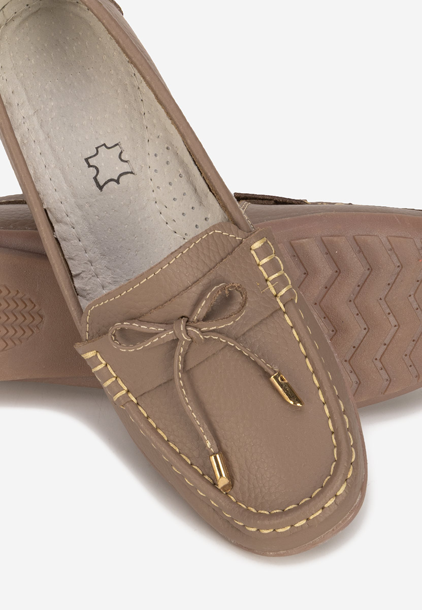Mocasini dama piele Nemesia kaki