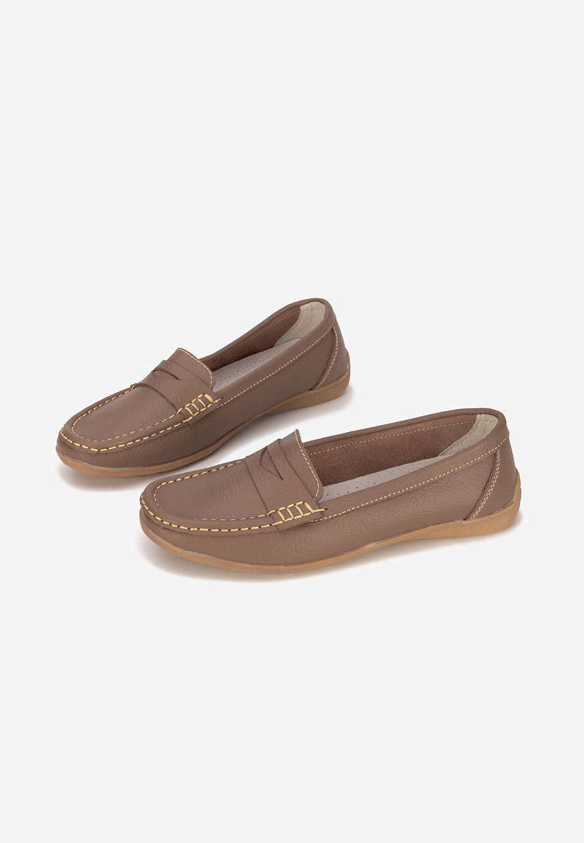 Mocasini dama piele Cheria kaki