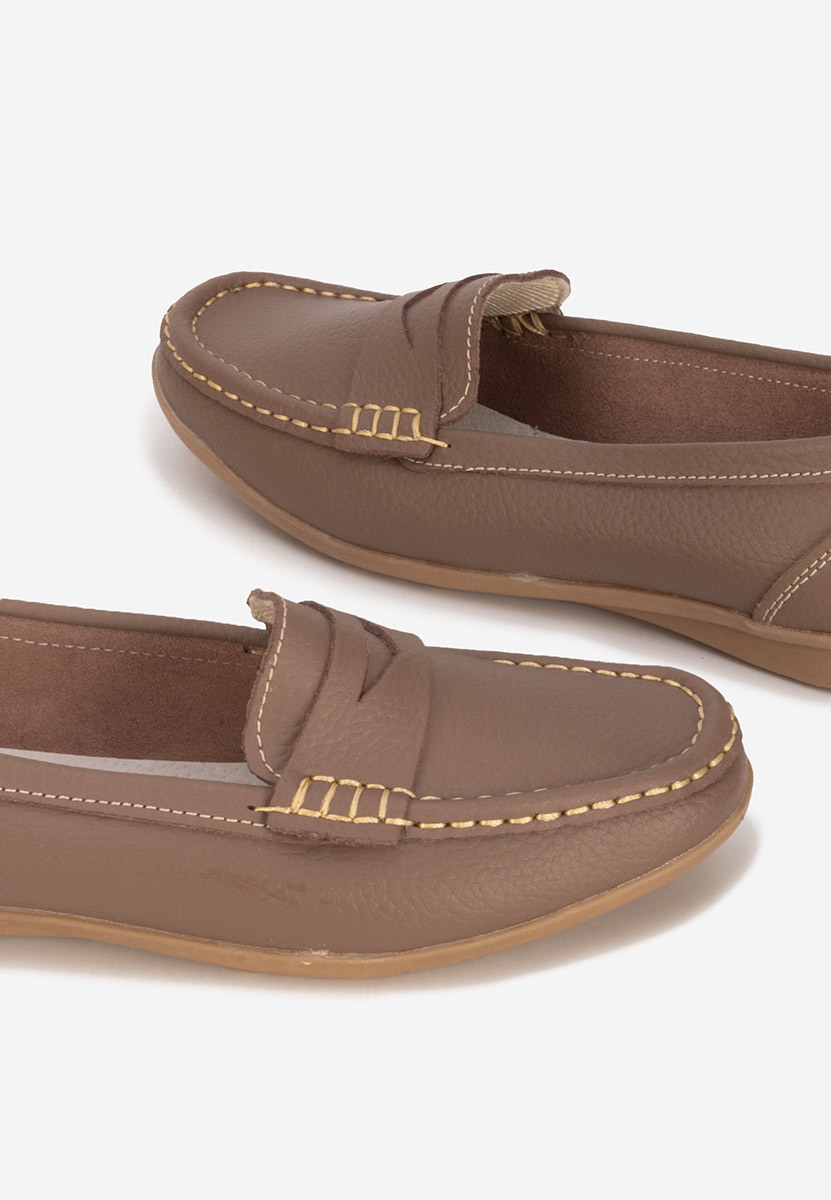 Mocasini dama piele Cheria kaki