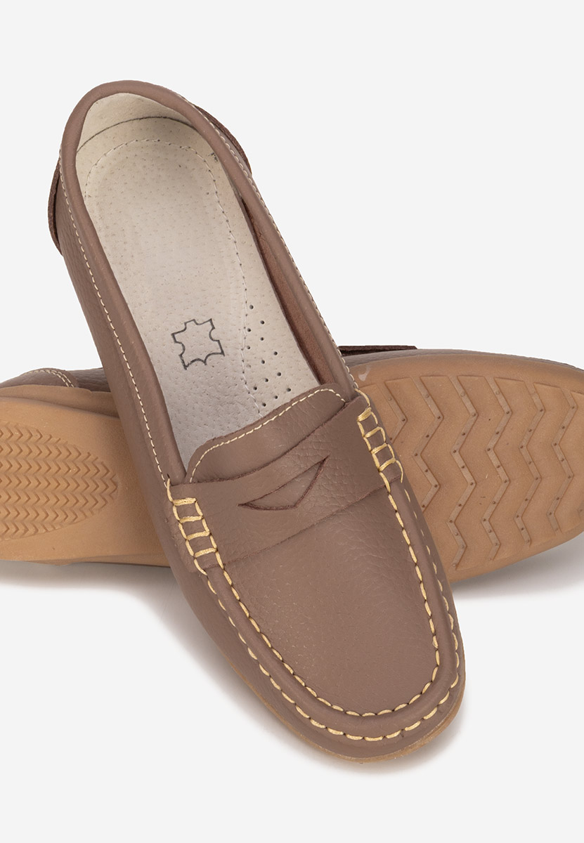 Mocasini dama piele Cheria kaki