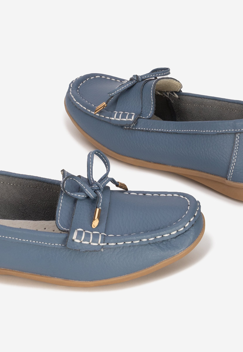 Mocasini dama piele Nemesia albastri