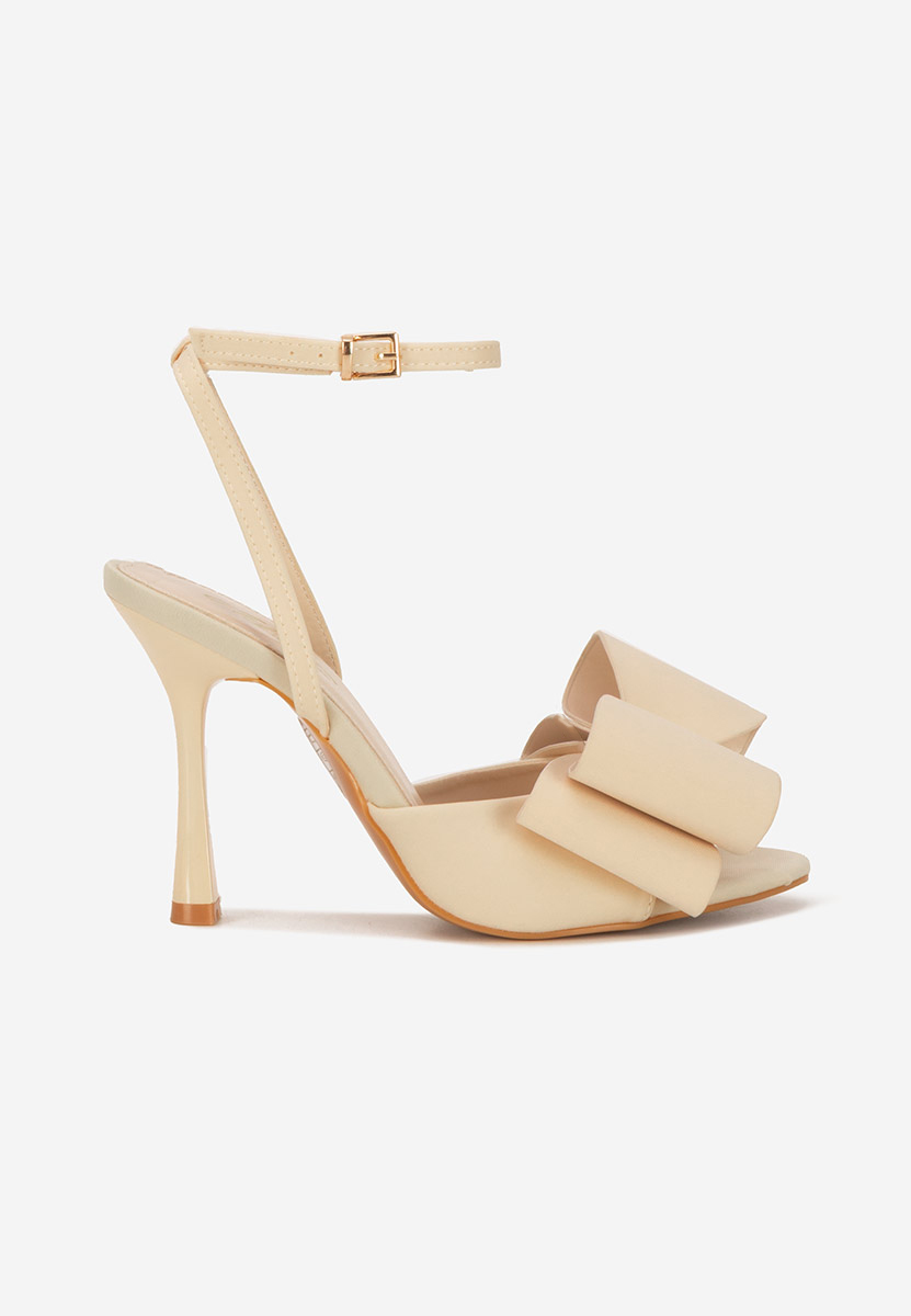 Sandale elegante cu toc Viviene bej