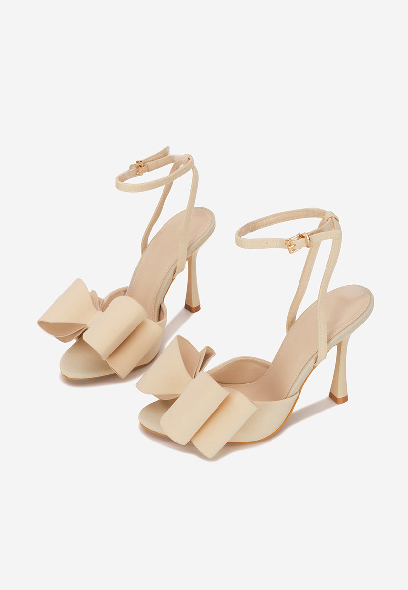 Sandale elegante cu toc Viviene bej